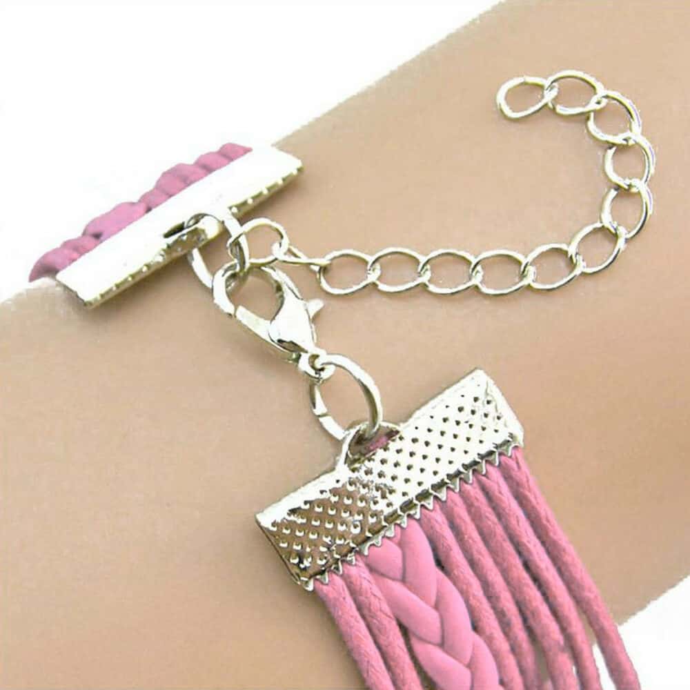 Bracelet infini rose avec message à graver