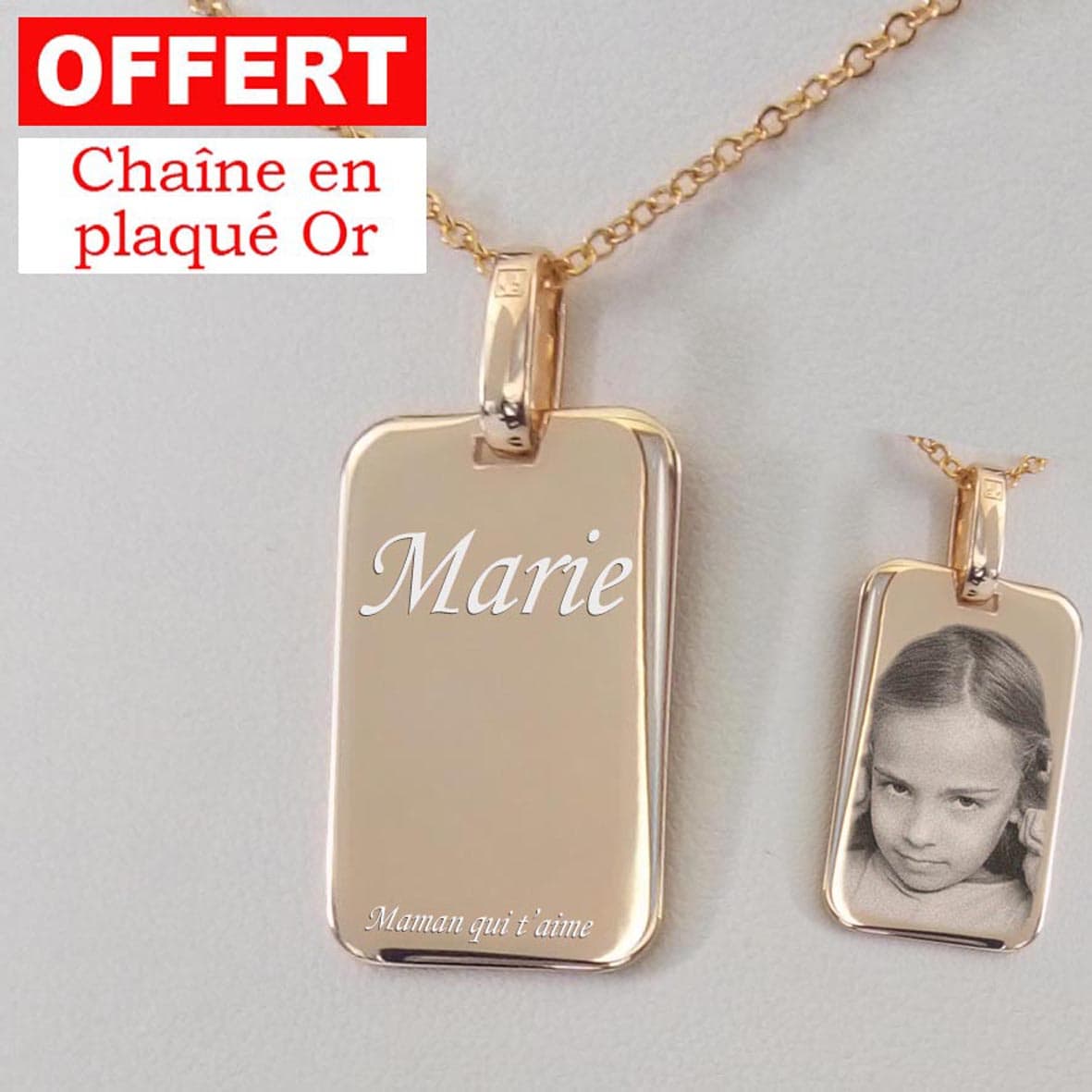 Collier pendentif gravure personnalisée - Bijoux à personnaliser