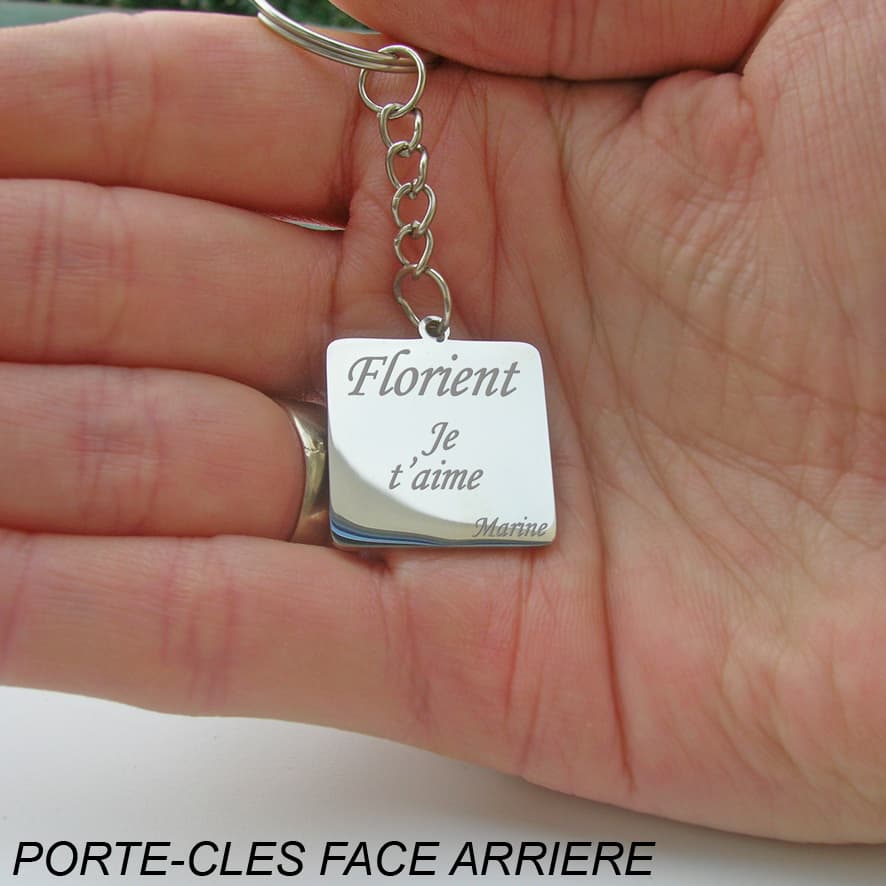 Porte clés personnalisé recto verso carré