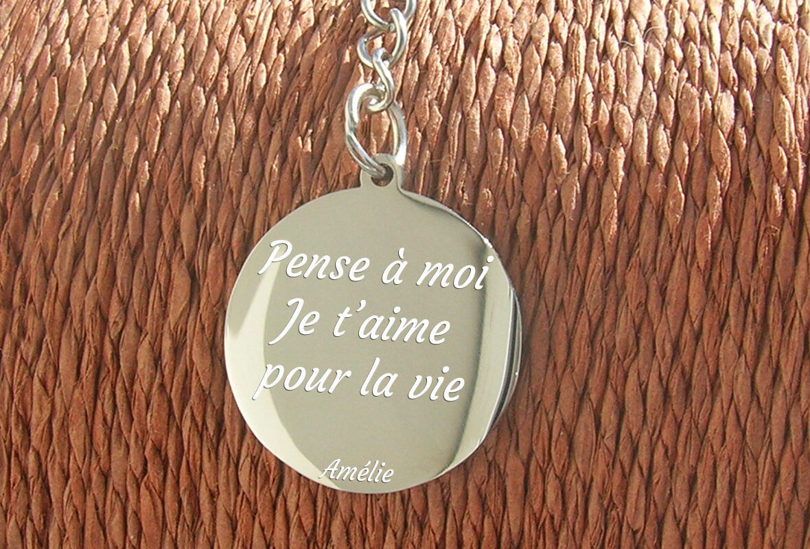 gravure message sur porte clé