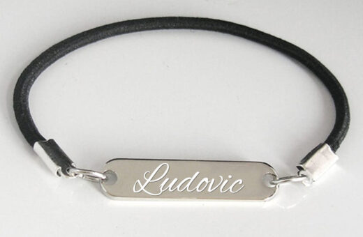 Bracelet gravé prenom pour homme