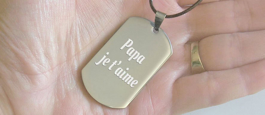 Gravure plaque militaire homme