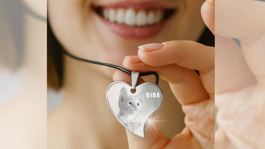 Gravure personnalisée sur pendentif en acier