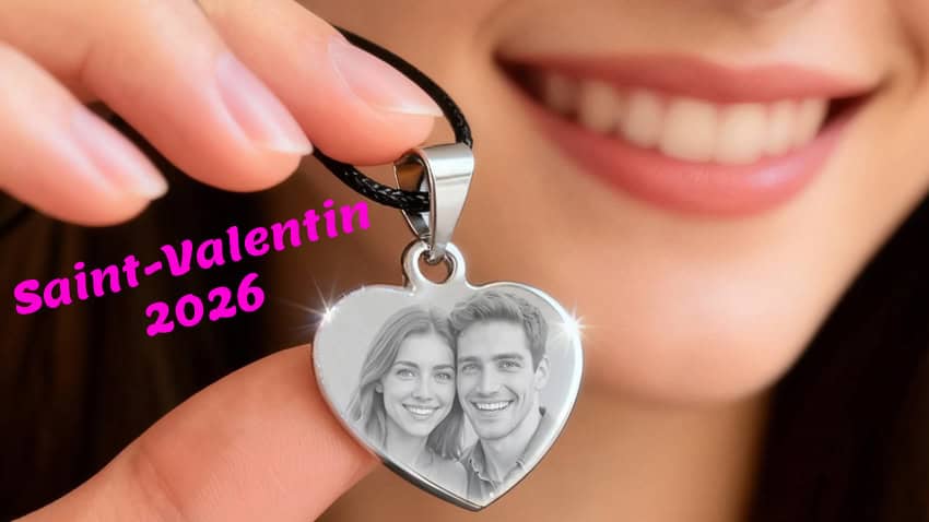 Bijou personnalisé gravé Saint Valentin 2026