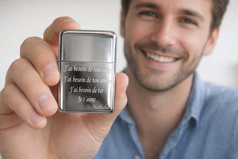 Briquet personnalisé message